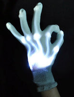 Light Up Flashing XO Xbone WHITE Skeletal LED Gloves