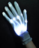 Light Up Flashing XO Xbone WHITE Skeletal LED Gloves