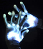Light Up Flashing XO Xbone WHITE Skeletal LED Gloves