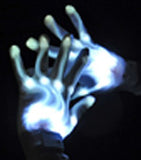 Light Up Flashing XO Xbone WHITE Skeletal LED Gloves
