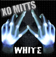 Light Up Flashing XO Xbone WHITE Skeletal LED Gloves