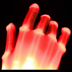 XO Red Light Up Xbone LED Gloves